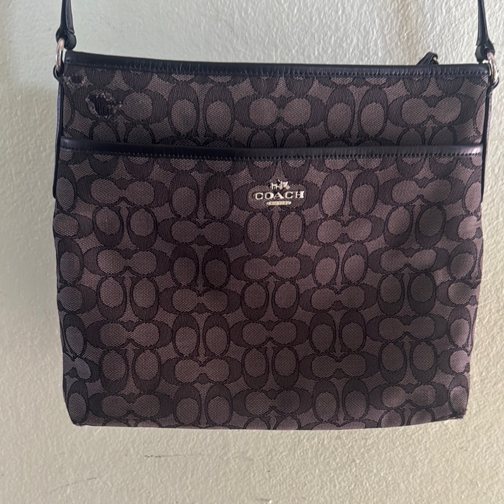Coach Brown Crossbody Bag with Signature Monogram